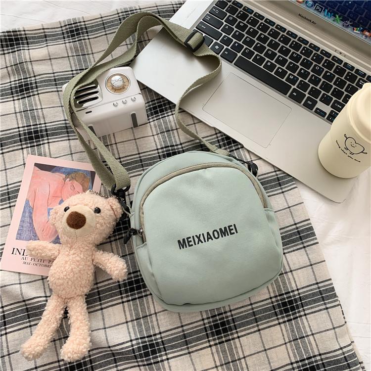 New Women's Small Square Shoulder Bag Simple Student Girls Canvas Messenger Bags Casual Female Phe Pouch Purse Handbags