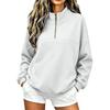Women's Casual Long Sleeve Zip-Up Hoodie with Pockets Color Loose Fit Pullover Sweatshirt for Everyday Wear