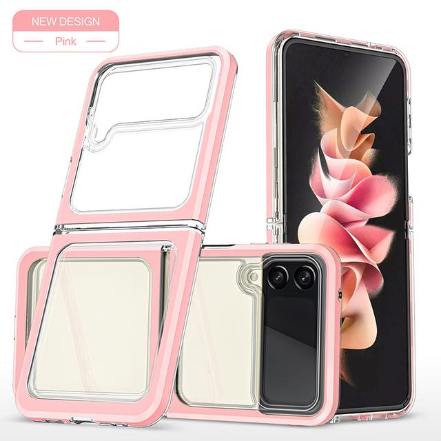 Anti-Scratch Fashion Clear Cover Fodral För Samsung Galaxy Z Flip3 Flip 4 Flip4 5g Flip 3 Drop Protection Mobiltelefonfodral