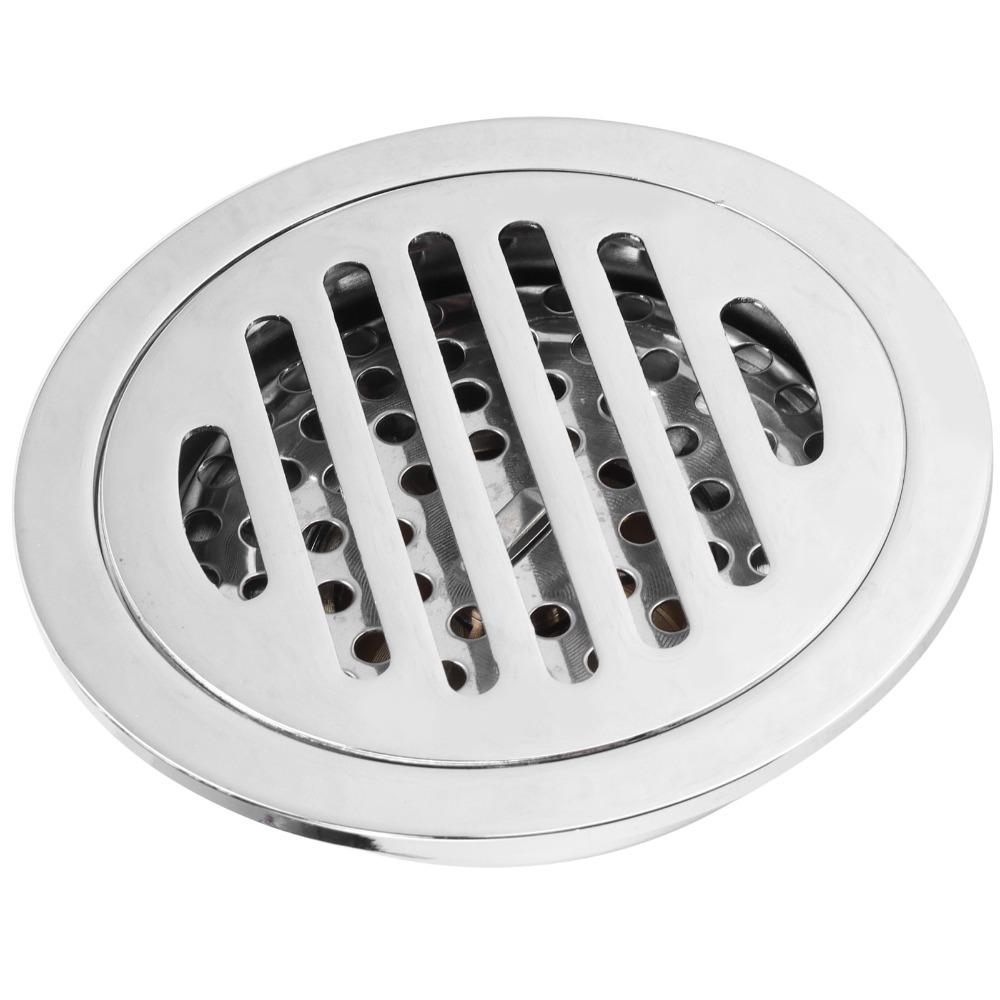 Copper Shower Floor Drain Silver Drain Strainer Universal Fit Hair Catcher Bathroom