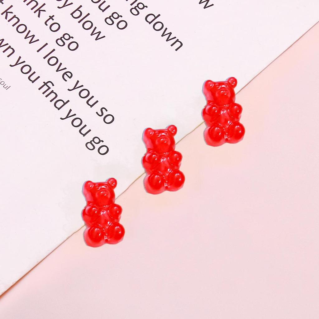 Candy Color Resin Bear DIY Jewelry Accessories: Bracelet, Earring, Keychain Pendants