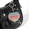 Chic Heart Style Pocket Comb Attached To Key Ring Sturdy Acetate Bag Hanging Ornament For Long Lasting Performances