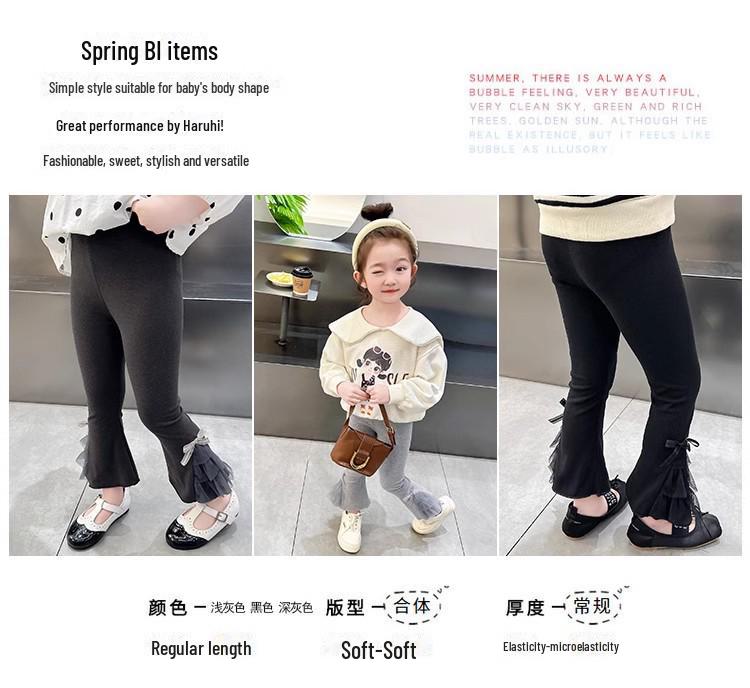 Girls' Bell Bottom Leggings: Spring & Autumn Korean Style for Baby & Kids