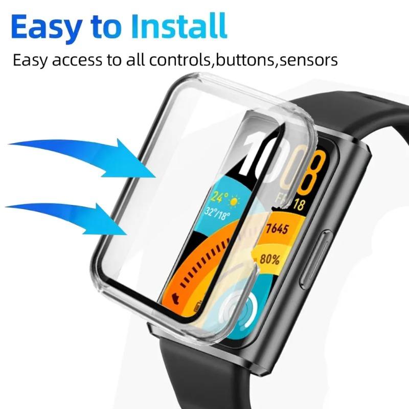 PC Case+Glass For Huawei Band 11 Pro Band 11 Tempered Glass Anti-scratch Film Bumper Screen Protector Shell For Huawei Band 11