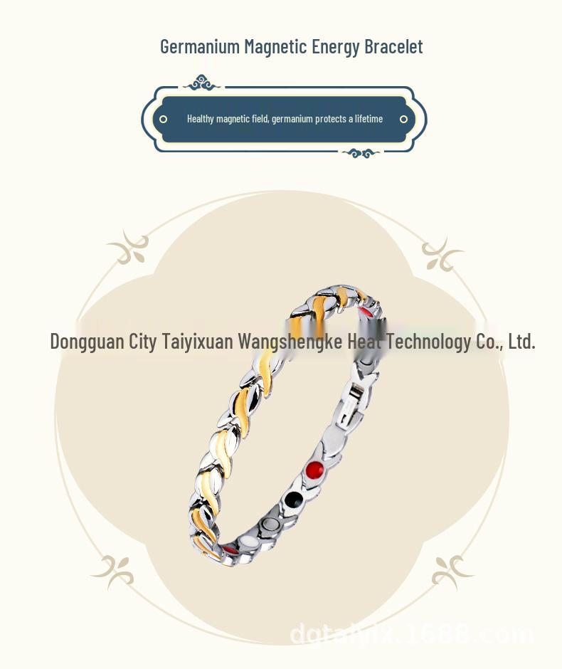 Unisex Stainless Steel Titanium Germanium Magnetic Bracelet with Cross-Border Design