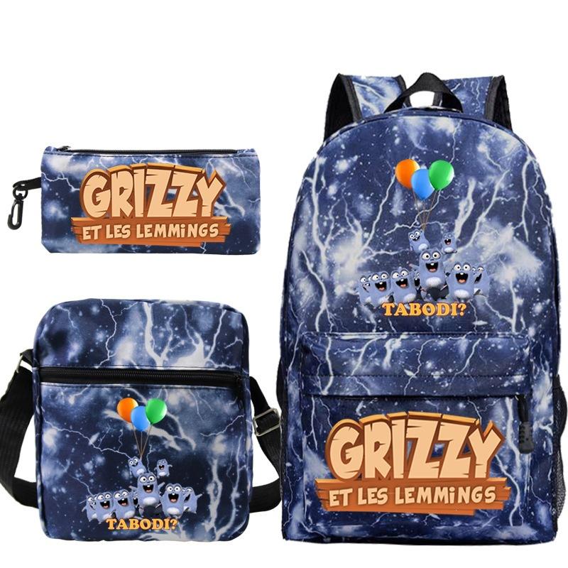 Schulrucksack mit großer Kapazität und Schultergurt; Schüler Drei-teiliges Federmäppchen-Set