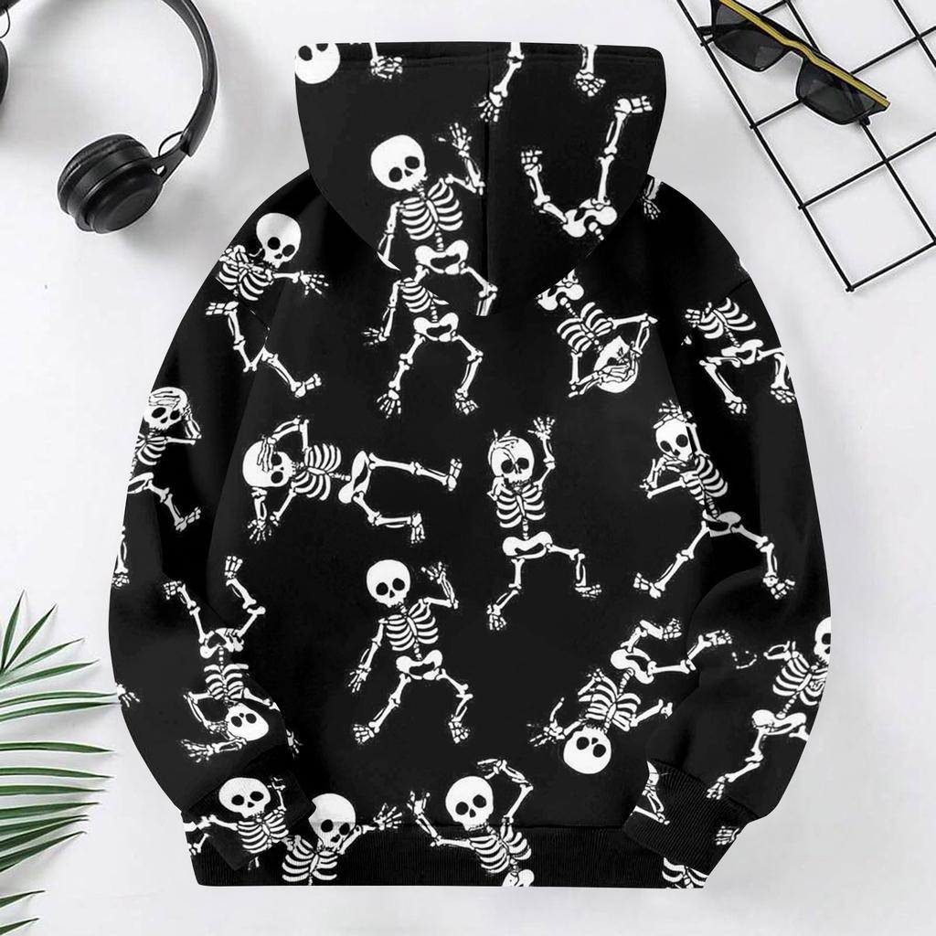 Kids' Casual Halloween Print Hoodie Sweatshirt for Boys and Girls