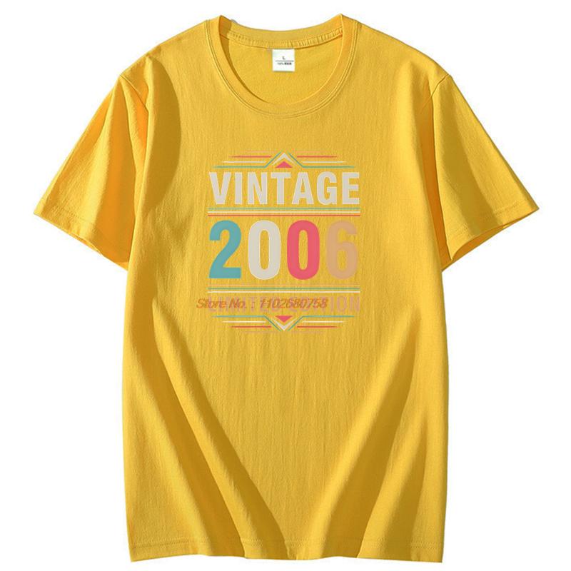 Vintage Made In 2006 Happy Birthday Graphic T Shirts Birthday Gift Cotton Short Sleeve Tshirts Unisex New Shirts And Tshirts