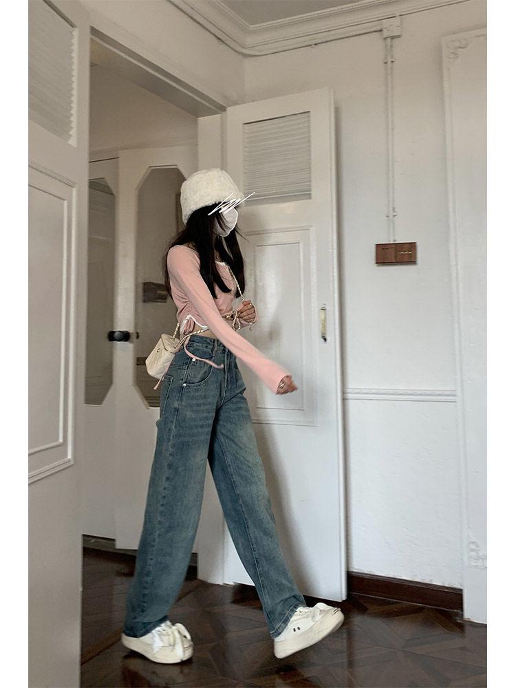 Women's Retro High-Waist Wide-Leg Jeans - Spring/Autumn 2025
