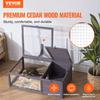 Tortoise Habitat Wooden Tortoise House Indoor & Outdoor 2-Room 38x24x13in
