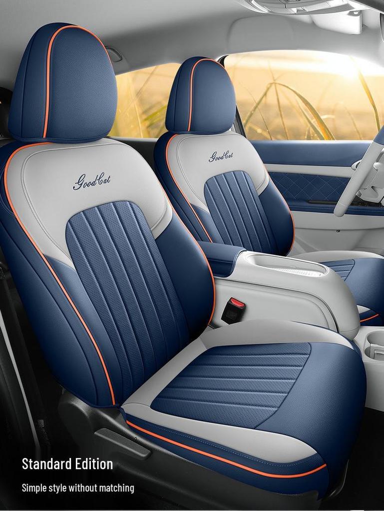 ORA Good Cat GT Universal Leather Car Seat Cover - Cartoon Design, Four Seasons, Full Surround