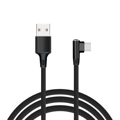 Nylon Braided USB C Cable 1M Length 90 Degree Elbow USB To Type-C Adapter for iPhone/Samsung/Tesla/Huawei/Xiaomi/MacBook