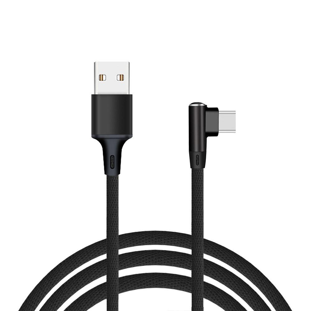 Nylon Braided USB C Cable 1M Length 90 Degree Elbow USB To Type-C Adapter for iPhone/Samsung/Tesla/Huawei/Xiaomi/MacBook