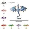 Zinc Zinc Zinc Alloy Crystal Wing Dragon Pin Colorful Rhinestone Animal Dragon Brooch  Daily Wear