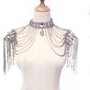 High Quality New Fashion Chain Tassel Style Bridal Silver Rhinestone Crystal Shoulder Chain for Handbags