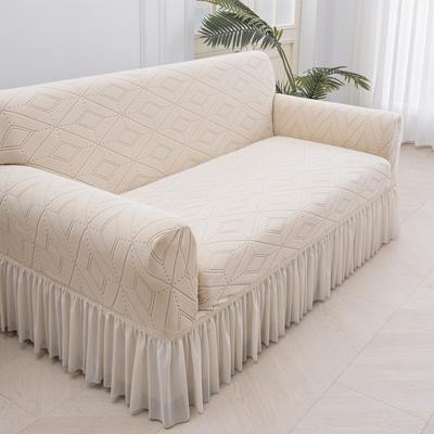 Solid Color Jacquard Fabric Sofa Cover Elastic Washable Slipcover For 1/2/3/4/5 Seat Living Room Couch Protection