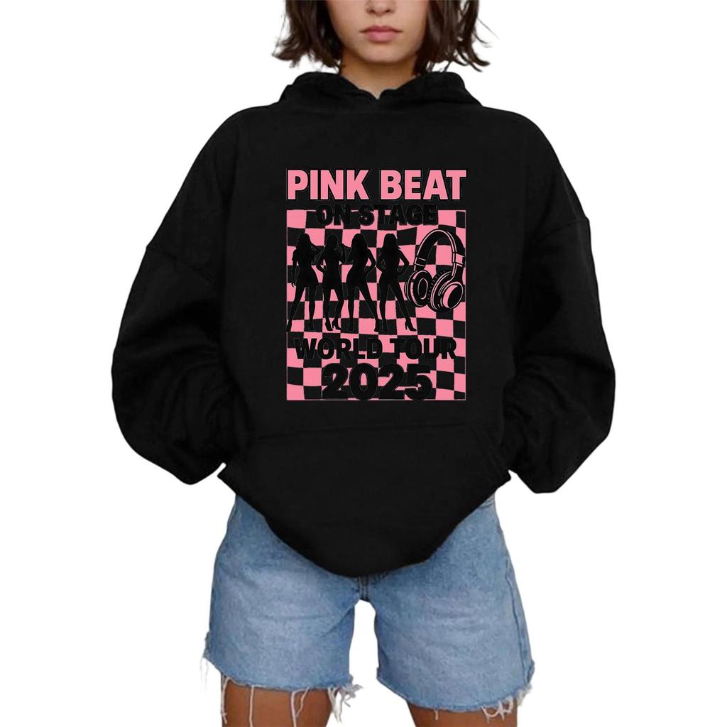 Damen Modisches Lässiges Kapuzen-Langarm-Sweatshirt mit Aufdruck