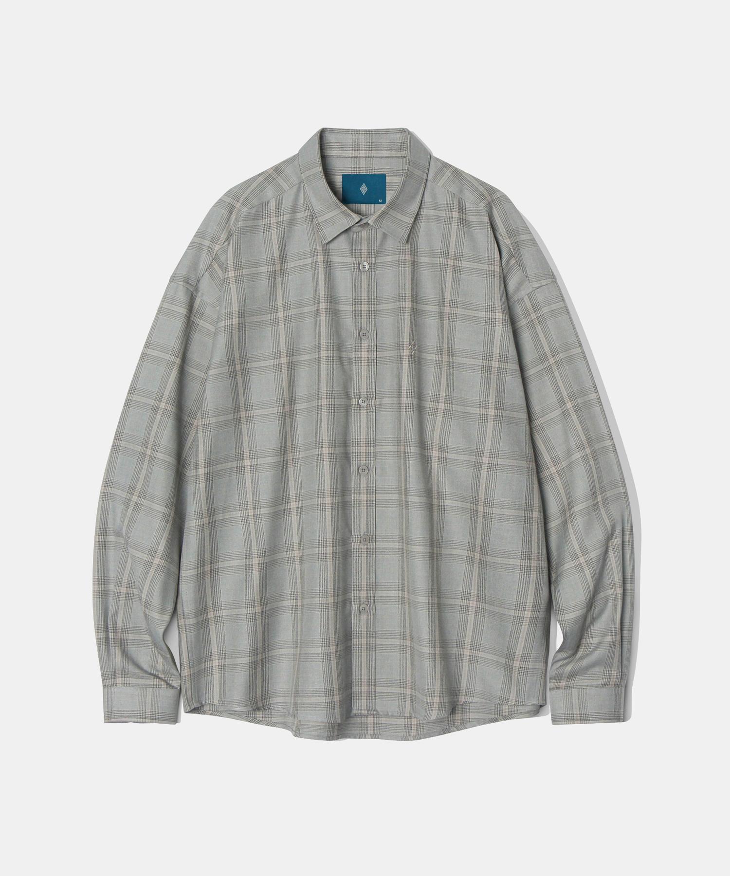 Diamond Leila Greyish Glen Check Shirt S99 Beige Gray Beige Gray/L