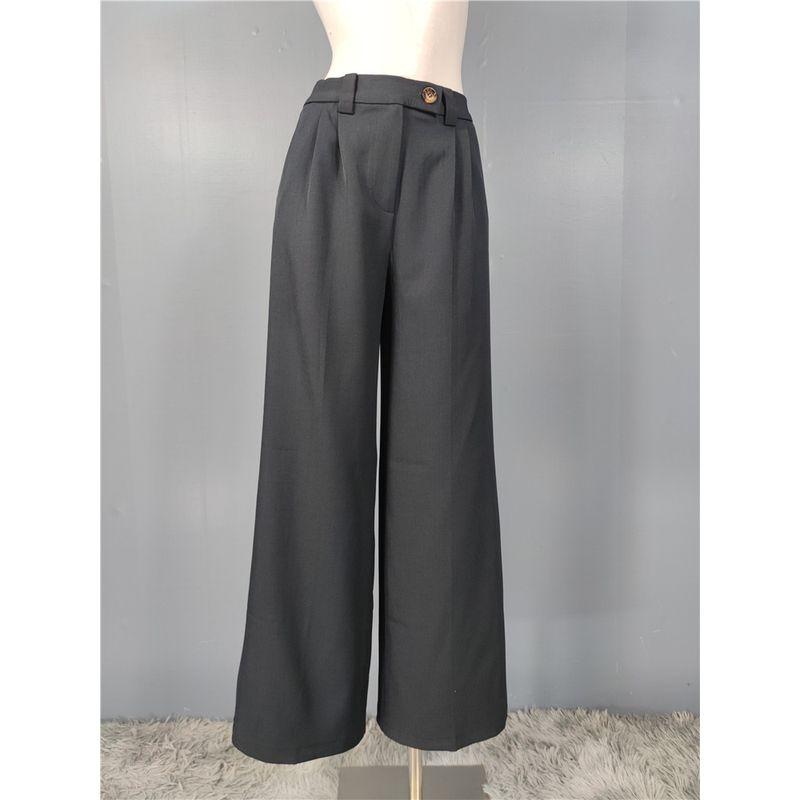 

Export Summer New Arrival Casual Easiest for Match High Waist Slimming Commuting Everyday Style Suit Wide Leg Tall Women s Clothing Pants Tibetan Blue L