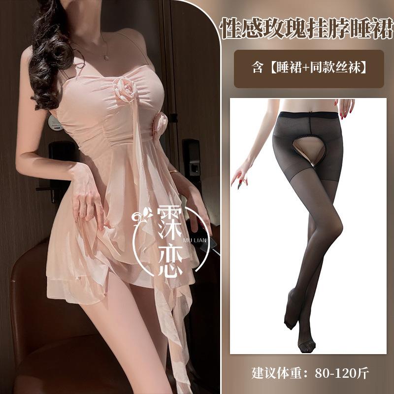 Sexy Pure Desire Floral Strap Christmas Dress Fairy Summer Hot Girl High-End Elegant Nightdress Hot Sexy Korean Women Dress 23ST
