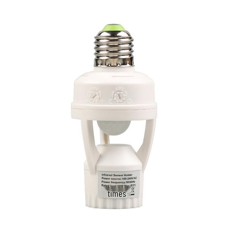 E27 Infrared Motion Sensor Light Bulb Holder with Delay Timer
