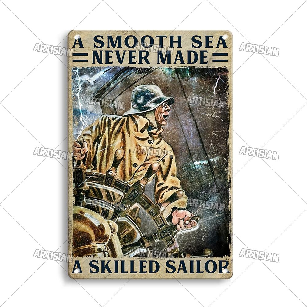 Handwerker Job Vintage Metallposter Matrose Metallschild Segeln Rostige Dekorative Blechplakette Wanddeko Garage Bar Pub Club Küche