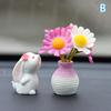 Cute Mini Bunny And Daisy Flower Vases Car Dashboard Decorations Fun Dashboard Ornament Kawaii Car Interior Accessories Rearview