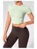 Women's Seamless Sports Top: Breathable, Short Sleeve Yoga and Running T-Shirt for Summer Fitness