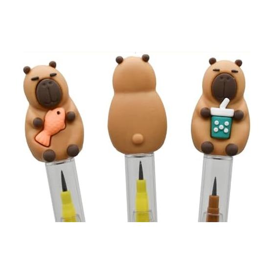 Maydahui 12 Pcs Mechanical Pencils, HB Lead, Stackable Cute Capybara Animal Design, Drawing, Writing, Sketching Pencils for Students, Kids, Boys,