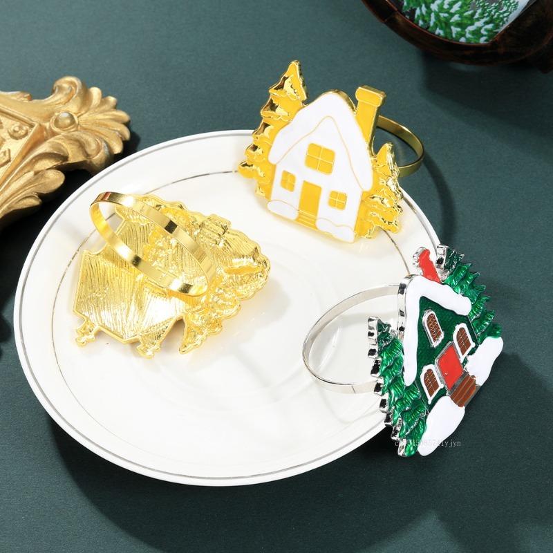 New House Napkin Ring Creative Versatile Napkin Rings for Christmas Hotel Western Restaurant Table Napkin Holder for Christmas