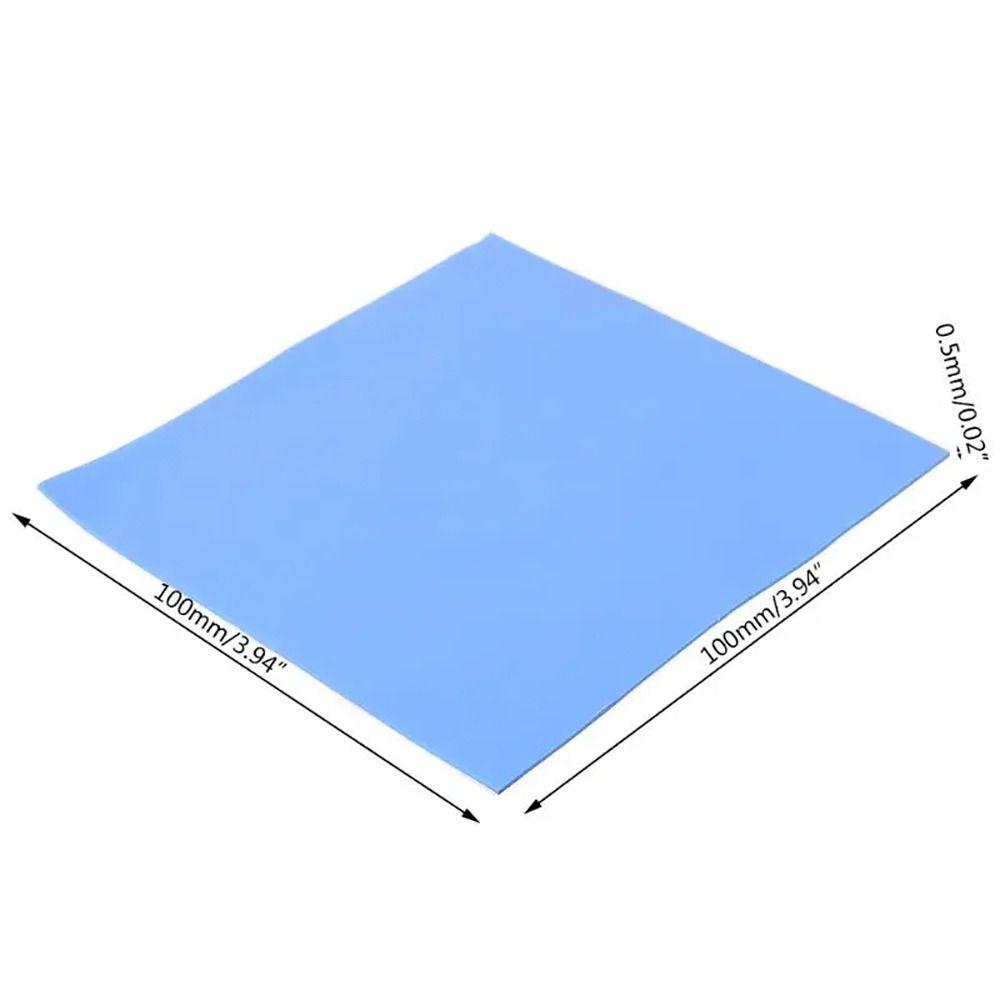 1Pcs New 0.5mm Thickness Silicone Pad Heatsink 100x100x0.5mm Blue Thermal Pad Non-Conductive Cooling Pad for Laptop CPU GPU