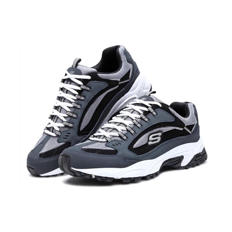 Skechers Stamina Mesh, Textile Cushioning Abrasion Resistant Breathable Low Top Chunky Sneakers Men's Black 51286-NVBK
