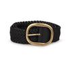 Unisex Casual Woven Belt With Needle Closure And Mesh Element For Office And Leisure Use