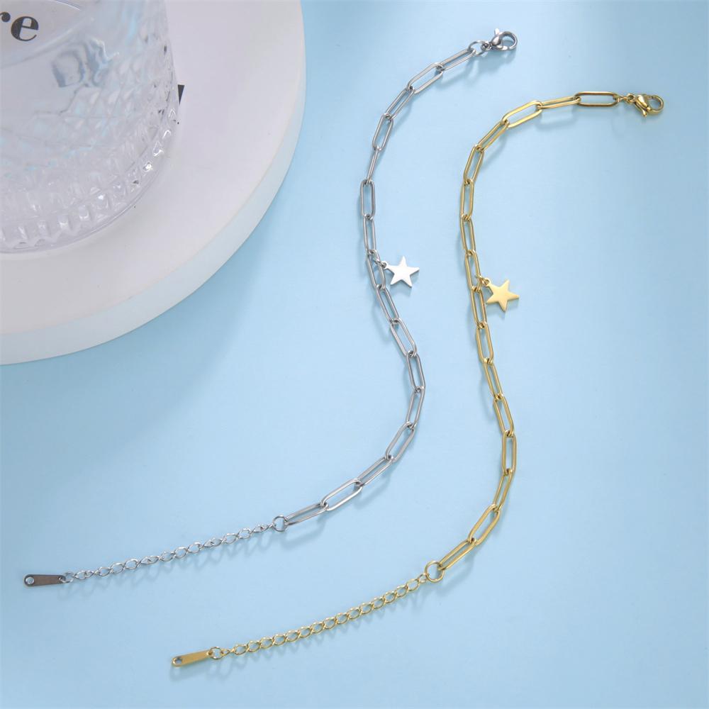 Cazador Stainless Steel Trendy Star Charm Double Chain Bracelet for Women Bracelets on Hand Jewelry 2025 Birthday Gift Wholesale