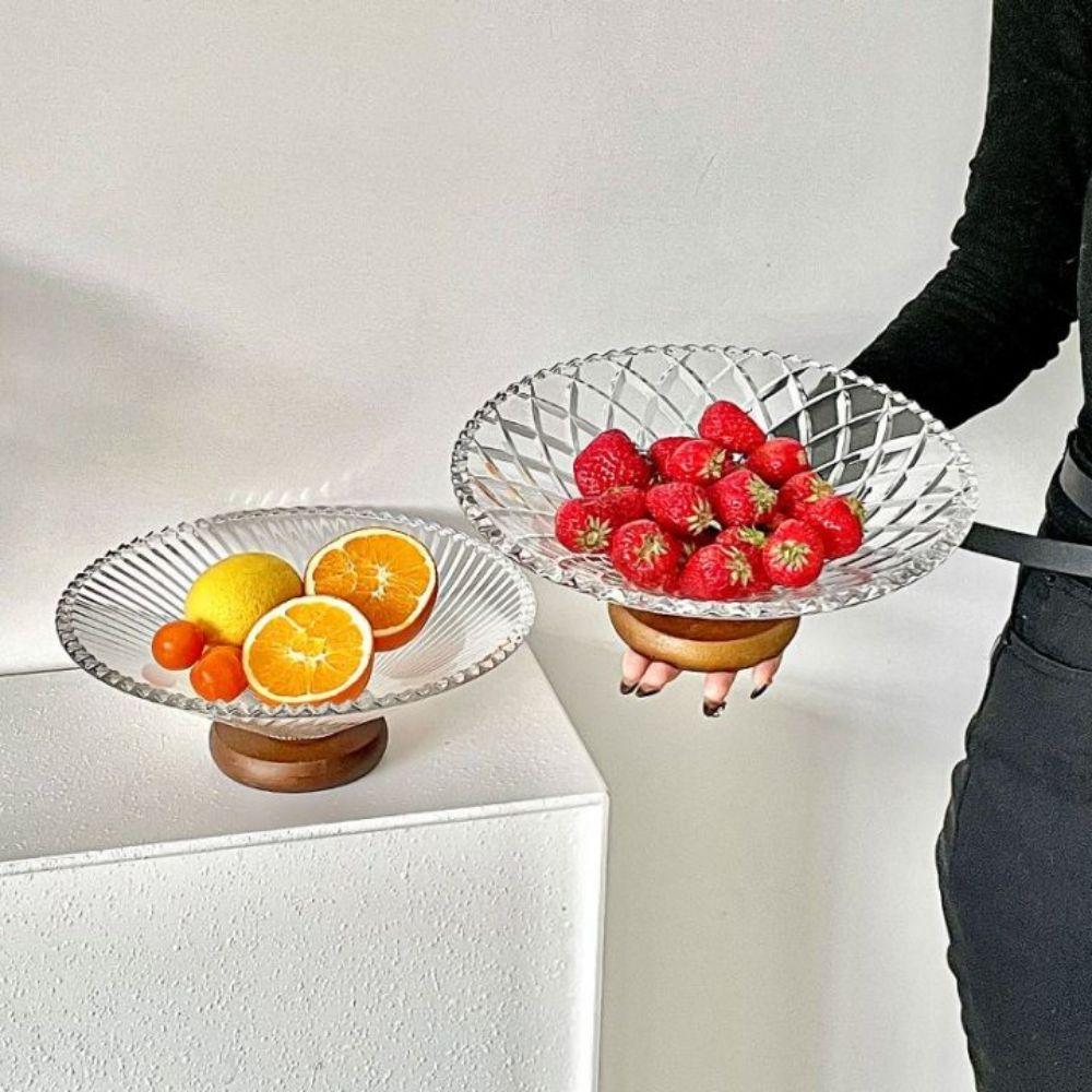 Large Capacity French Glass Berry Tray Decorative Dry Fruit Placed Tray  for Snacks Candy