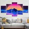 5 Pieces Canvas Wall Arts Poster Painting Nature  Neon RetroWave Art Wallpaper Interior Home Decor Picture Print Bedroom Mural No Frame
