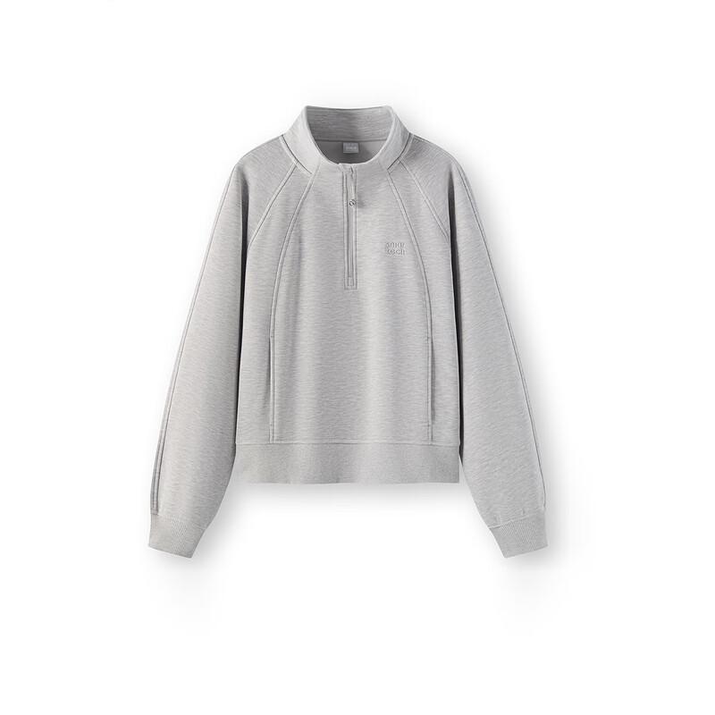 Semir Damen Winter Fleece-gefüttertes Halbzip-Sweatshirt mit Stehkragen