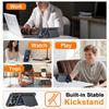 RFID Blocking Wallet Case with Card Holder Sliding Camera Cover Stand PC+TPU Protective Case for iPhone 17 Pro Max-Black