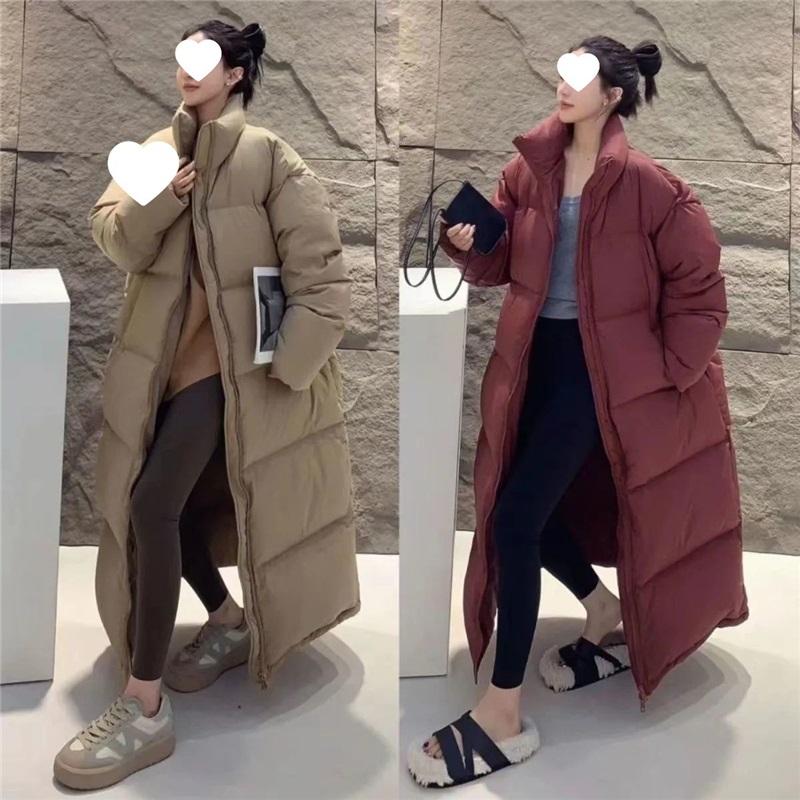 Women's Long Puffer Coat Loose Fit Quilted Down Jacket Winter Warm Outerwear