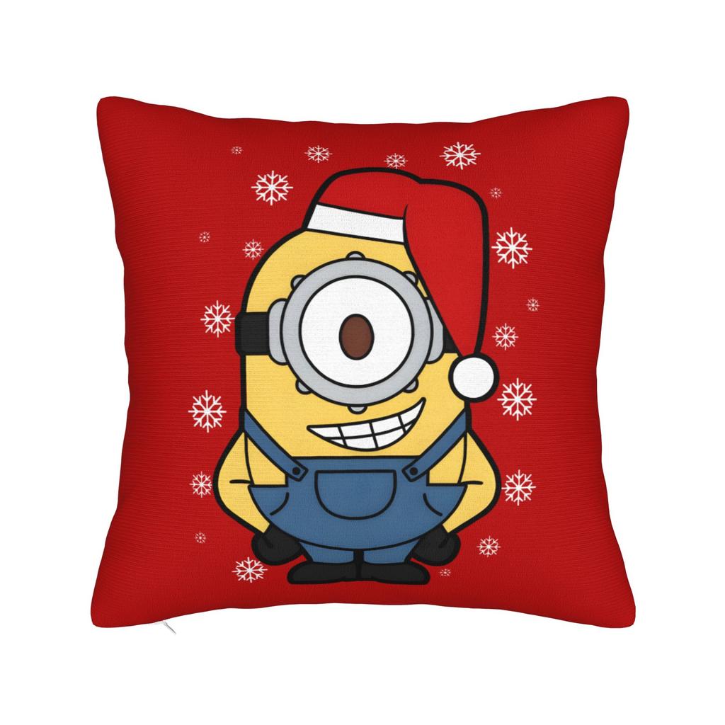 Cartoon M-Minions Christmas Pillowcase Soft Polyester Cushion Cover Gift  Throw Pillow Case Cover Home Zippered 40*40cm