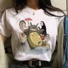 Studio Ghibli Spirited Away Hayao Miyazaki Kawaii T-skjorte med trykk for kvinner Harajuku Estetisk T-skjorte Hvite topper Anime T-skjorte for kvinner