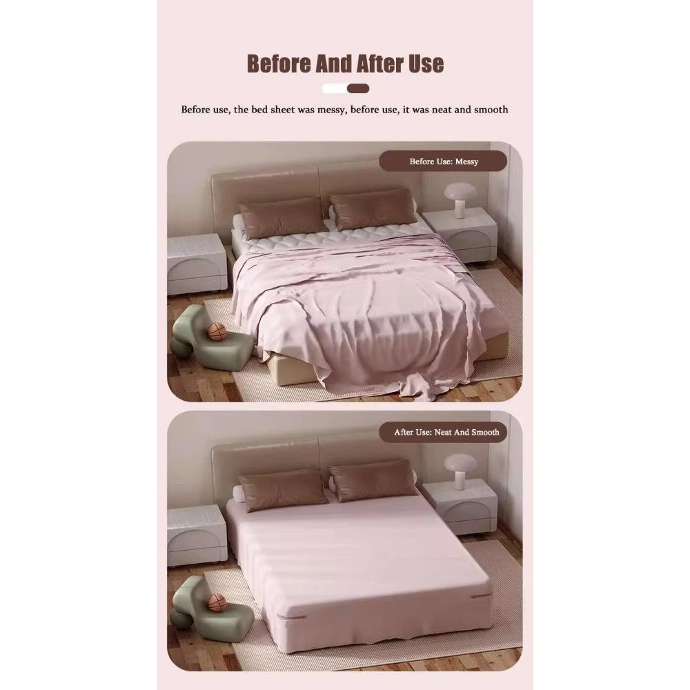 4PCS Neat Sheets Invisible Bed Sheet Holder Clips No Slip NeedleFree Grippers Secure Safe Bedding Anti-Shift Fasteners Home Crib