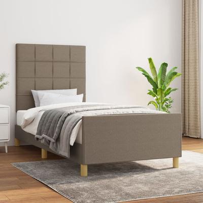 Vidaxl Bed Frame Without Mattress, Taupe, 100X200 Cm, Upholstered