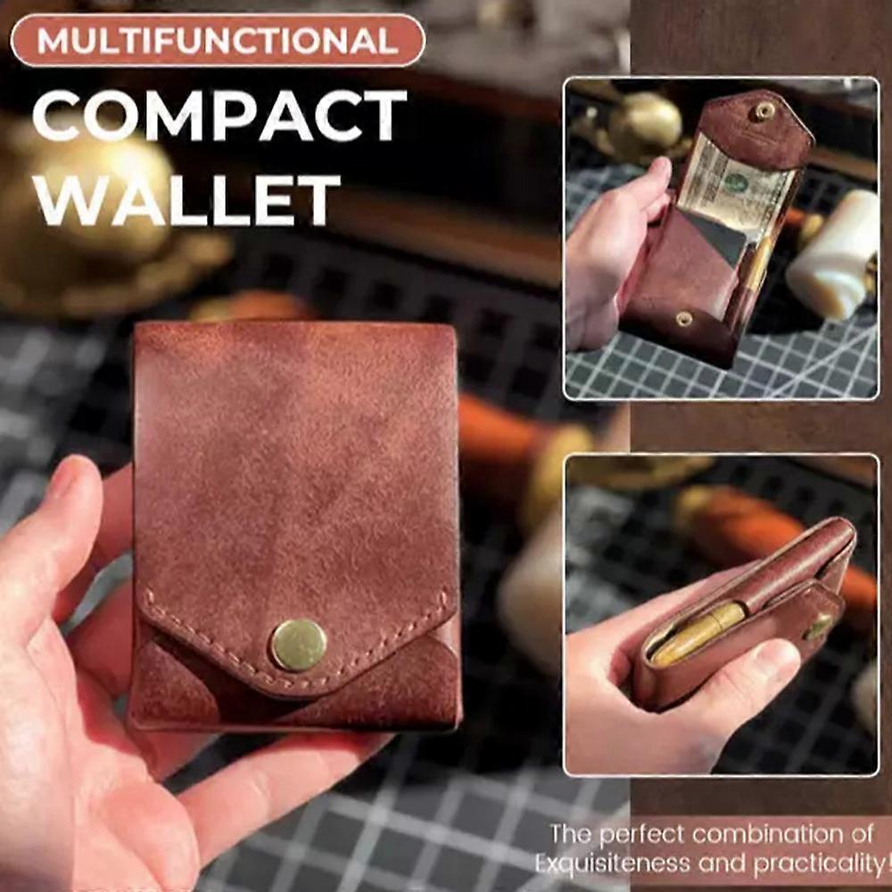 Multifunctional Compact Wallet,Premium Leather Slim Money Clip for Men