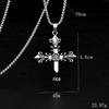 Vintage Hip Hop Sweater Chain Necklace: Flaming Cross Pendant Unisex.
