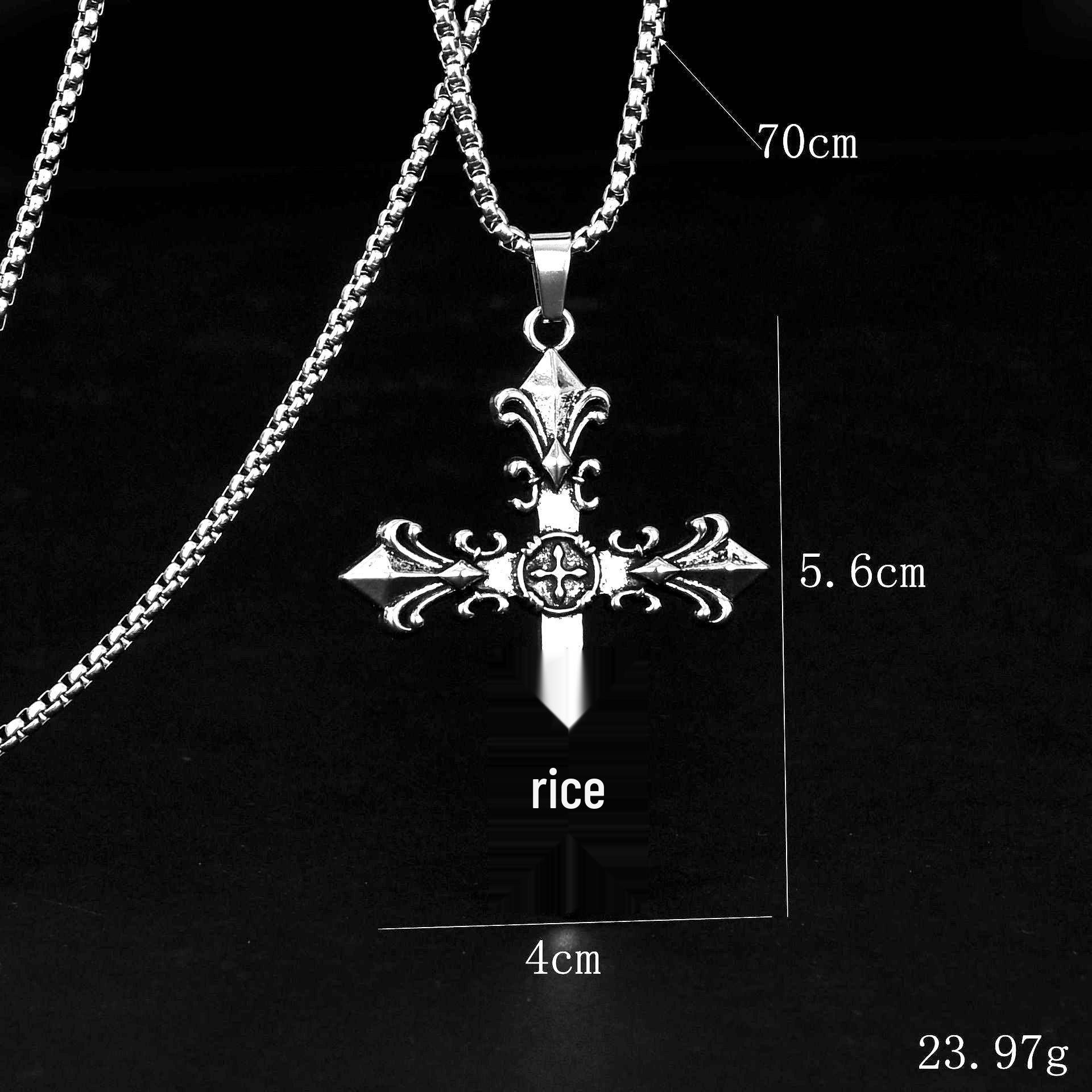 

Винтажная хип-хоп цепочка-ожерелье: Подвеска «Пылающий крест» Унисекс.