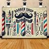 2D Retro Barber Shop Backdrop with Brick Wall & Classic Barber Elements