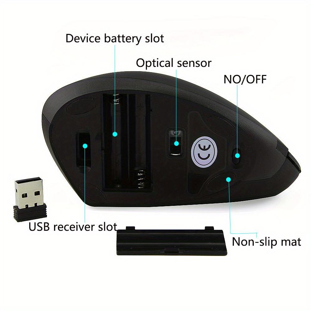 Fifth Generation Vertical Mouse | 2.4GHz Wireless Optical, 6 Buttons, Right Hand Design for Laptop and Desktop Use