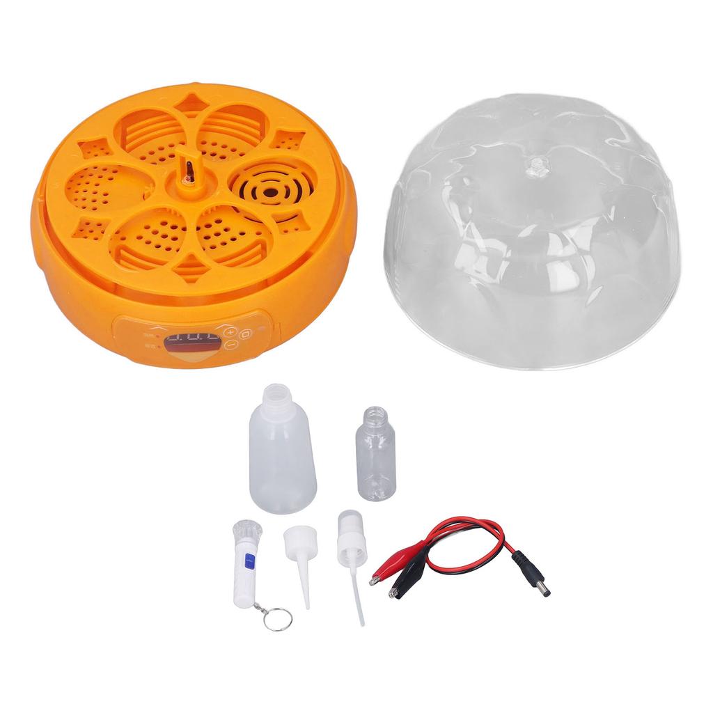 15W Egg Incubator 6 Eggs Digital Automatic Egg Incubator with Automatic Egg Turner for Hatching Chicken Quail Yellow