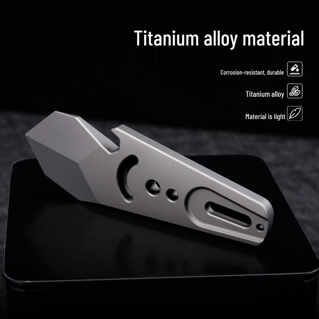 Titanium Alloy EDC Multi-tool: Pry Bar, Screwdriver & Bottle Opener.